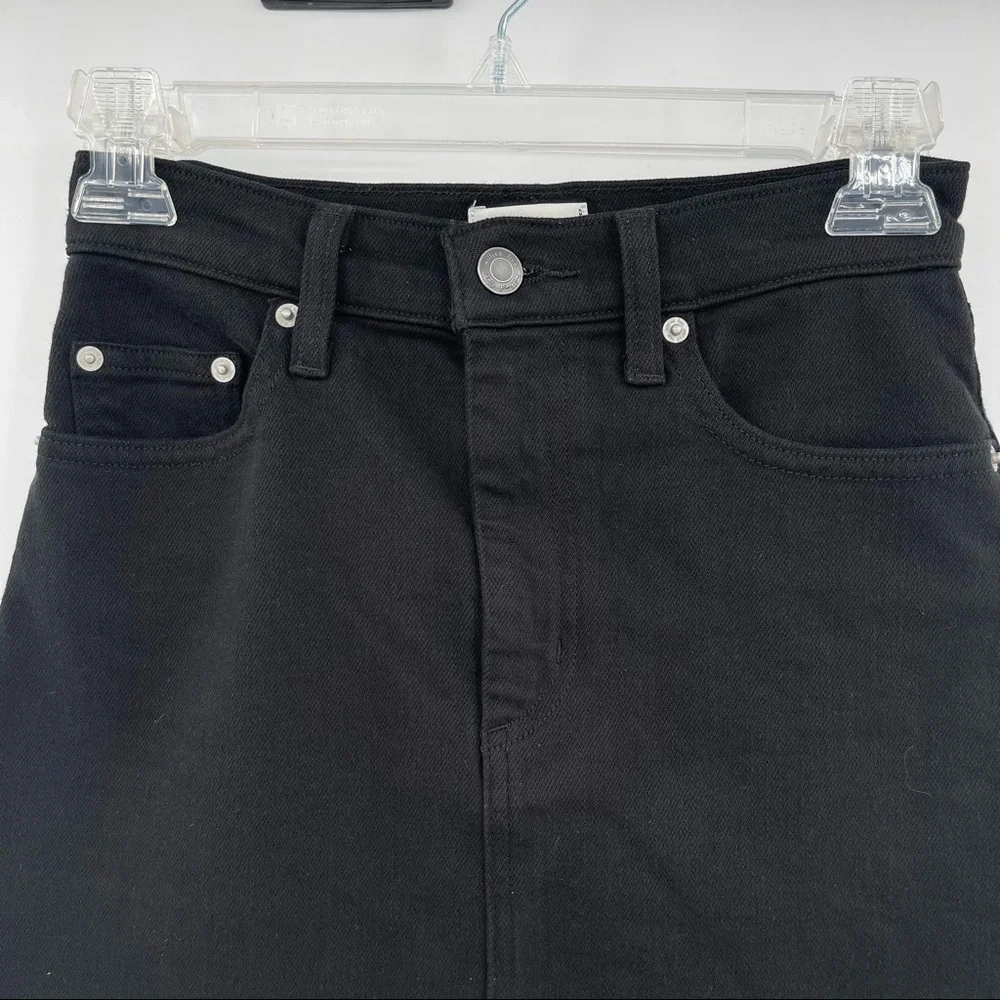 Wilfred Free‎ Tanit Denim Skirt Faded Black Raw Hem